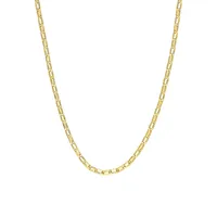 18K Goldplated Sterling Silver Fancy Rectangular Rolo Chain Necklace - 18-Inch