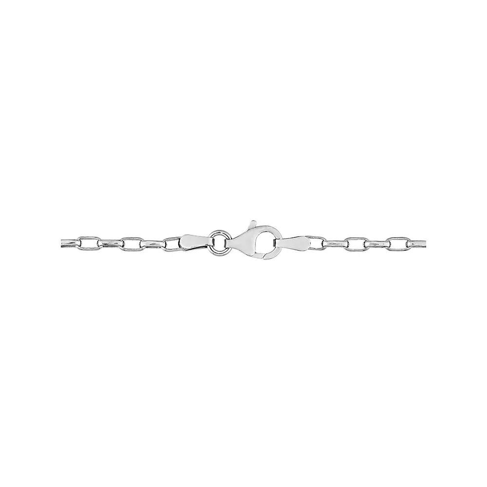 Collier à chaîne rolo rectangulaire fantaisie en argent sterling, 141 cm x 2 mm