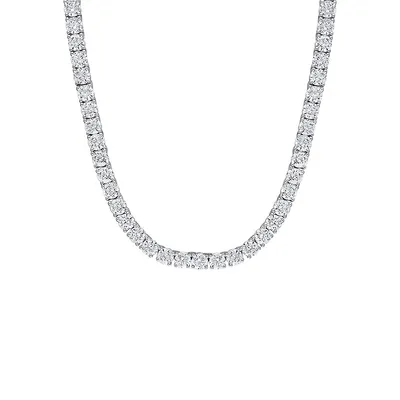 Sterling Silver & Cubic Zirconia Tennis Necklace - 17-Inch x 4.3MM