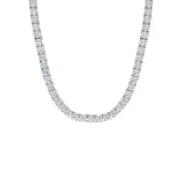 Sterling Silver & Cubic Zirconia Tennis Necklace - 17-Inch x 4.3MM