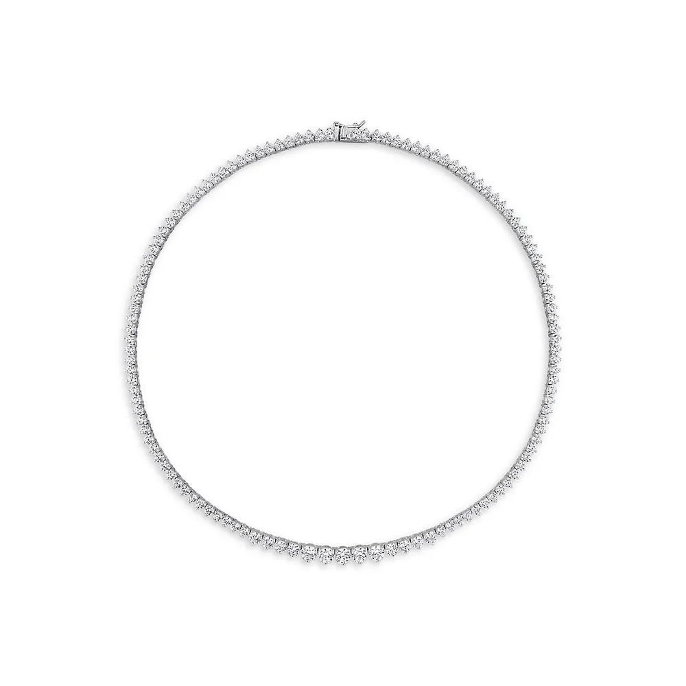 Sterling Silver & Cubic Zirconia Tennis Necklace - 16-Inch