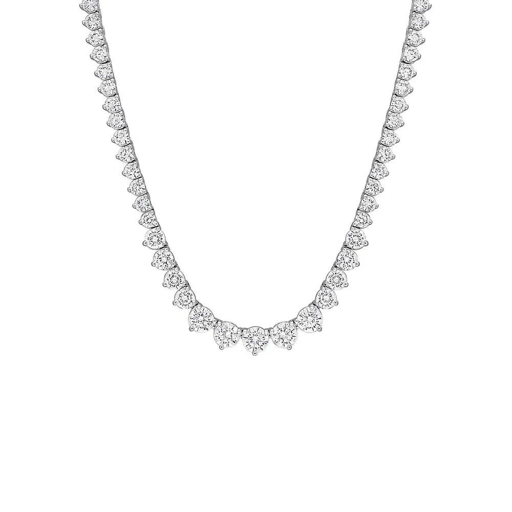 Sterling Silver & Cubic Zirconia Tennis Necklace - 16-Inch