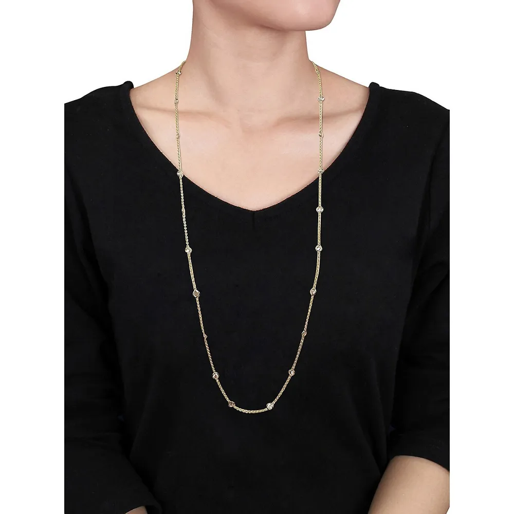 Kate Spade New York Fresh Squeeze Goldtone, Cubic Zirconia and Faux-Pearl  Station Necklace