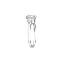 Sterling Silver & 3.55 CT. T.W. Cubic Zirconia 3-Stone Engagement Ring