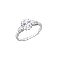 Sterling Silver & 3.55 CT. T.W. Cubic Zirconia 3-Stone Engagement Ring