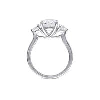 Sterling Silver & CT. T.W. Cubic Zirconia 3-Stone Engagement Ring