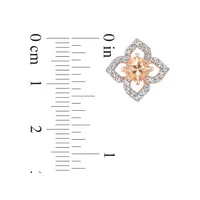 Rose Goldplated, Morganite & White Topaz Floral Stud Earrings