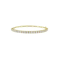 Goldplated & Cubic Zirconia Tennis Bracelet - 7.5-Inch x 3.3MM