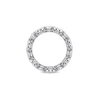 Bague d'éternité en argent sterling avec cœur cristal 4,0 ct Pt