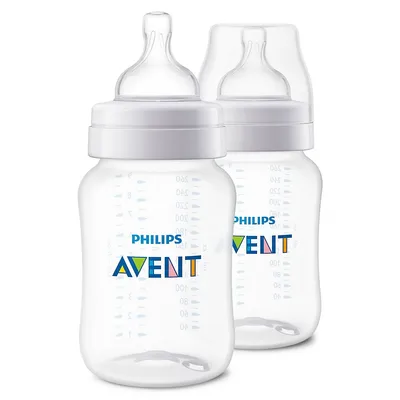 2-Pack Anti-Colic Baby Feeding Bottles - 9 oz