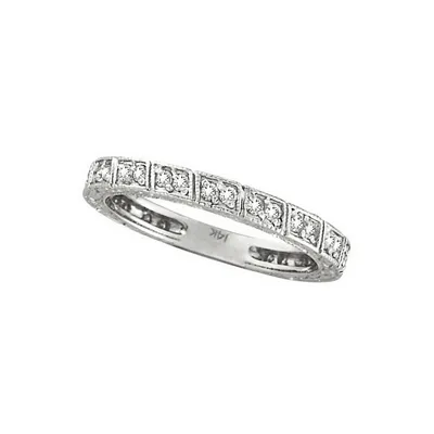 Diamond Stackable Anniversary Band 14k White Gold (0.33 Ctw)