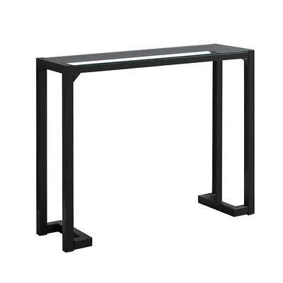 Accent Table 42" Long / Tempered Glass Hall Console