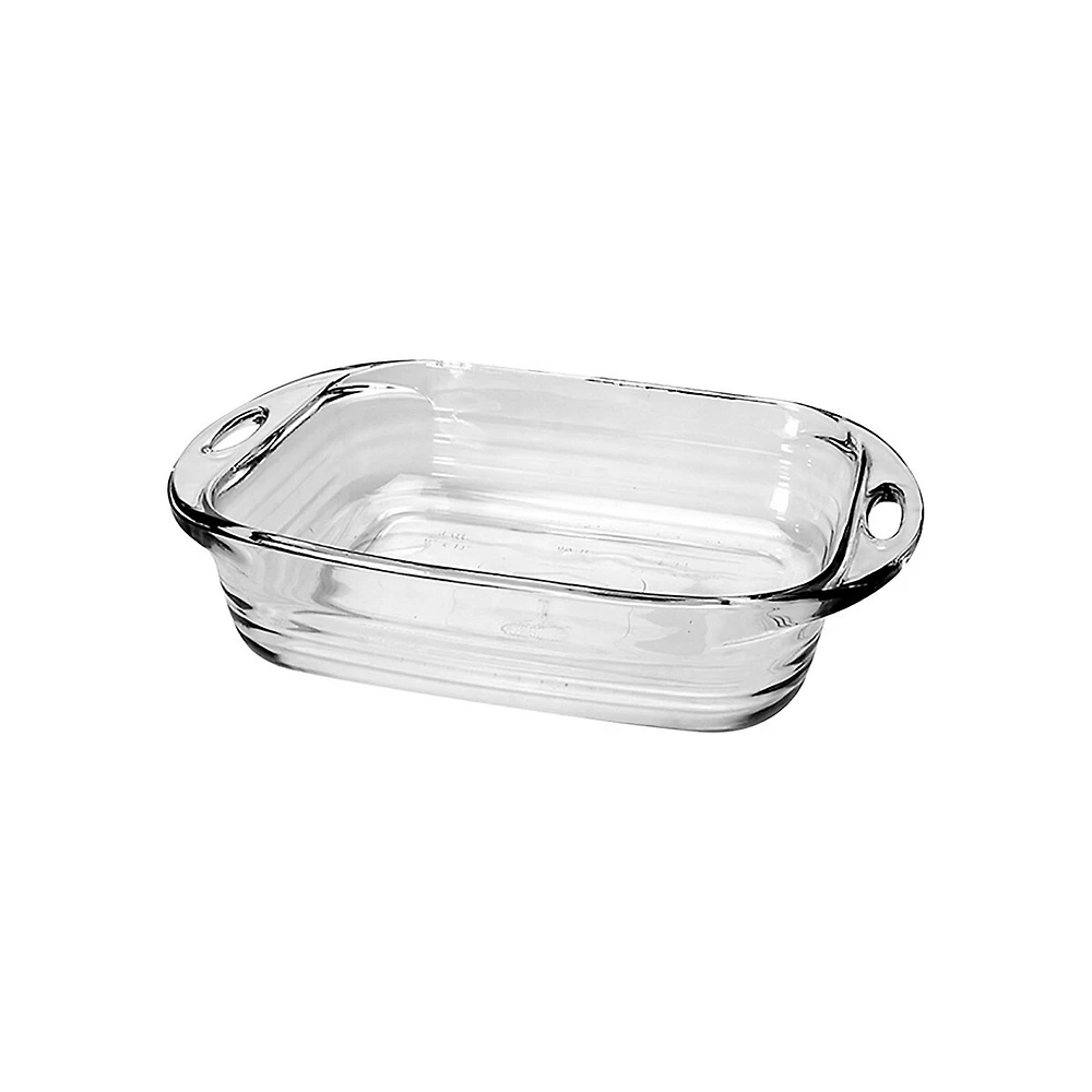 Embossed FireKing Glass Cake Dish