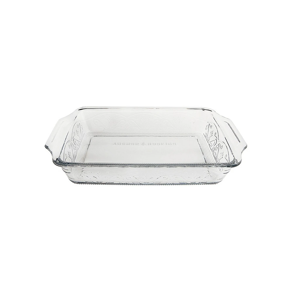 Laurel Embossed 3-Qt Glass Bake Dish