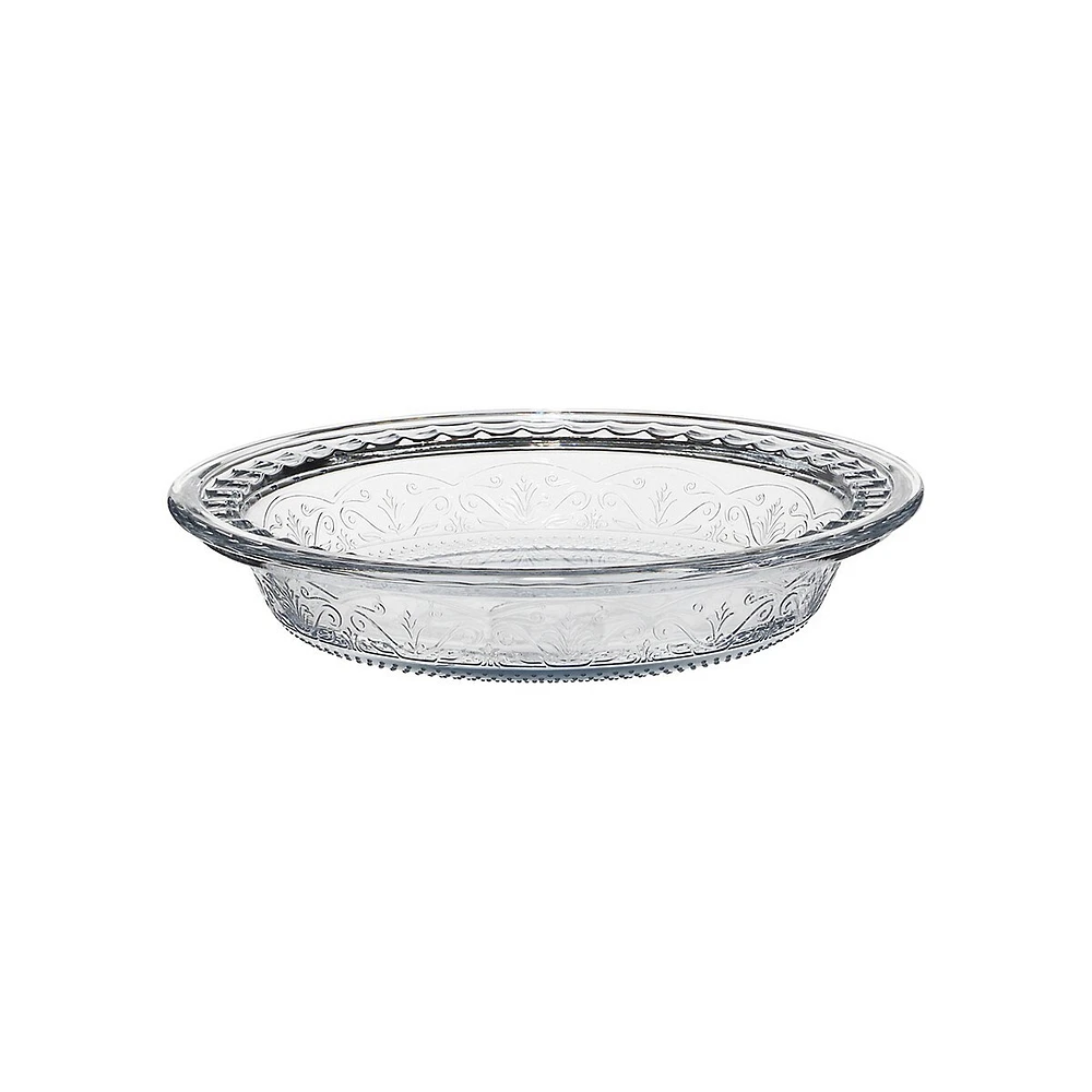 Laurel Embossed Glass Pie Dish