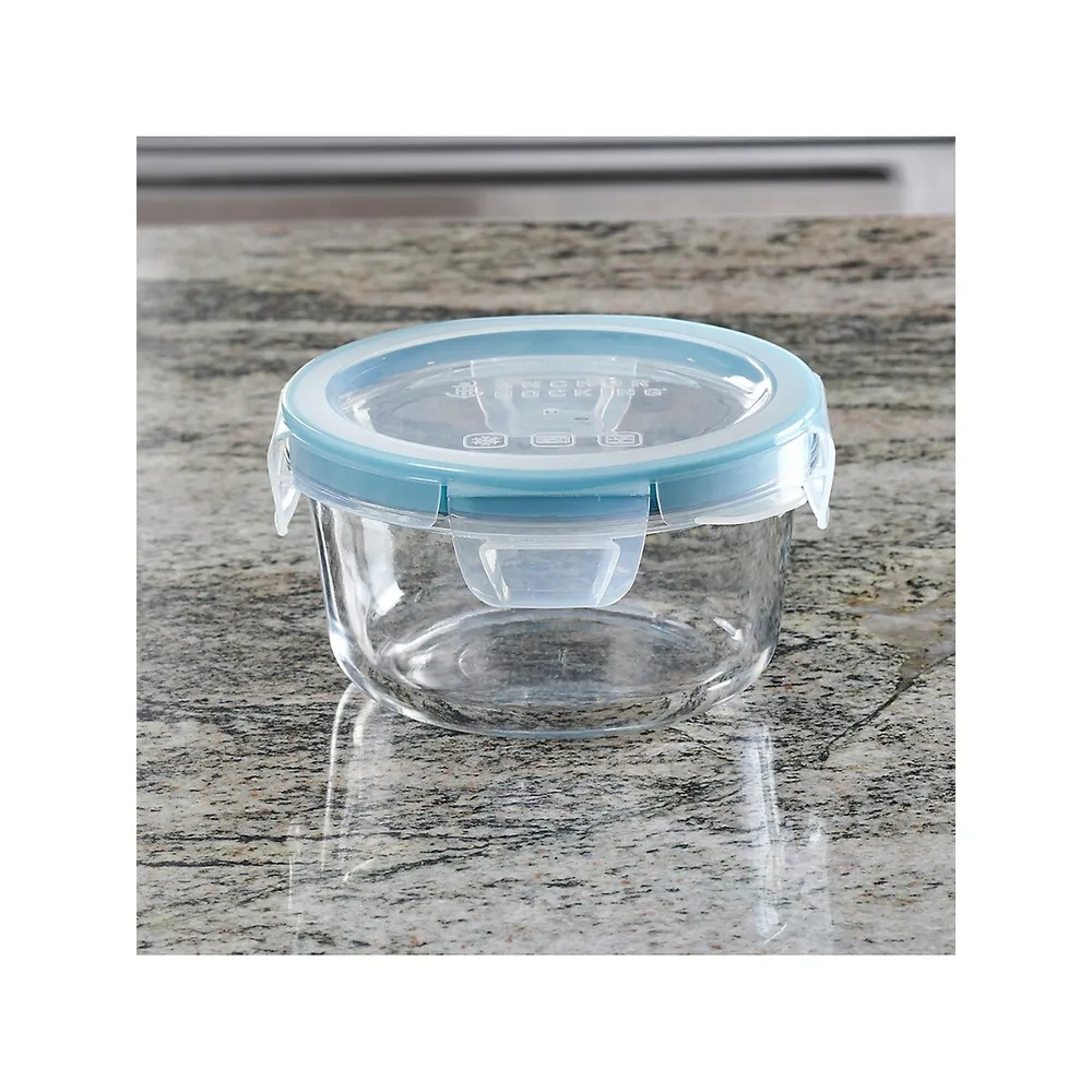 TrueLock Locking-Lid Round Glass Storage Container