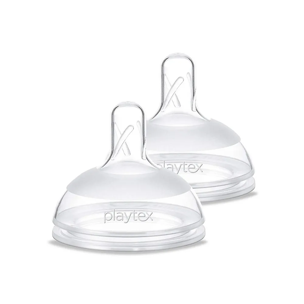 Playtex Naturalatch Comfort 2-Pack Slow-Flow Silicone Nipples