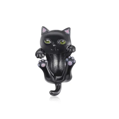 Black Hanging Cat Charm