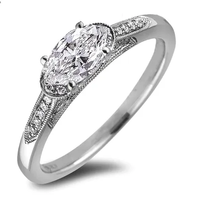 10k White Gold 0.62 Cttw Marquise Cut Cgl Certified Canadian Diamond Ring