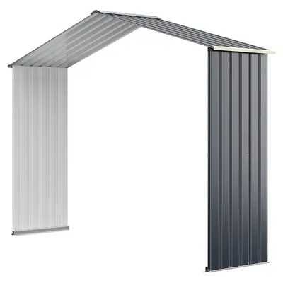 Outdoor Storage Shed Extension Kit For 7 Ft/9.1 Ft/11.2 Ft Width Grey