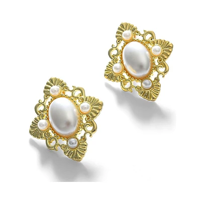 Gold Plated Pearl Beaded Earring