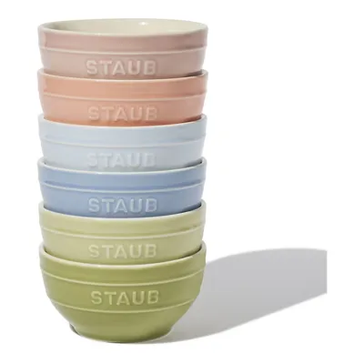 Ceramique 6 Piece Ceramic Bowl Set In Macaron Colours, Mixed Colours