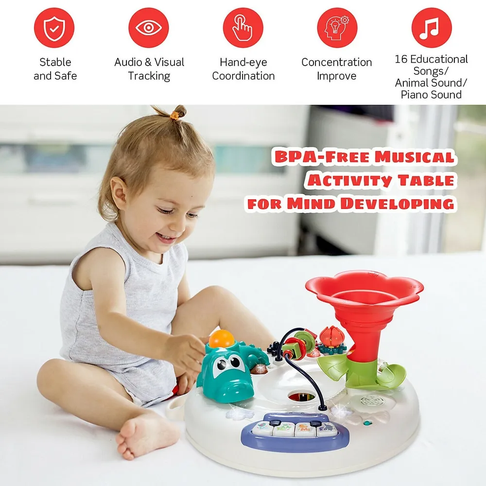 Baby Toys Age 12+ Months Music Activity Tabletoddler Learn Table W/ Light & Songs