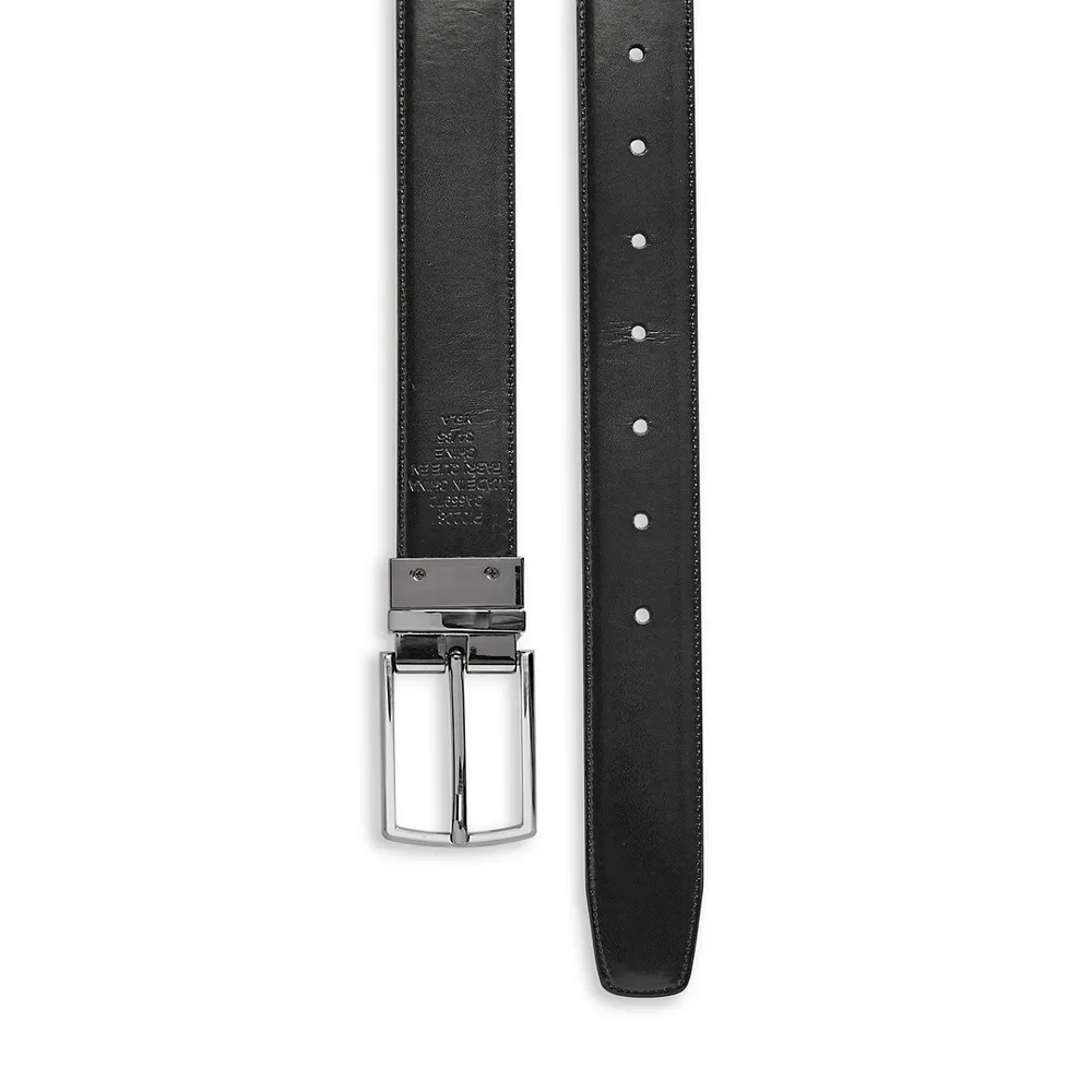 Tiled Reversible Leather Belt