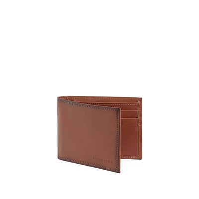 RFID Logo Leather Bi-Fold Wallet