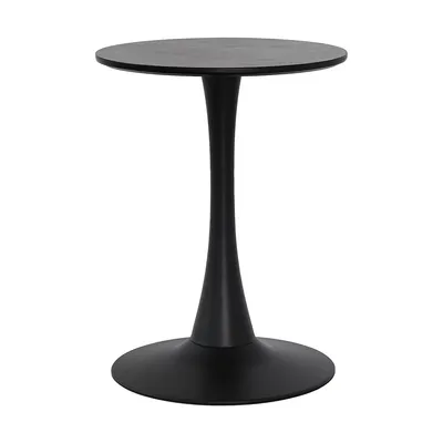 Side Table, Black Marble / Black Base
