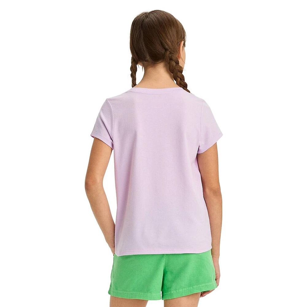 T-shirt à imprimé de cornet crème glacée arc-en-ciel pour fille