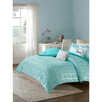 Raina Metallic Printed 5-Piece Comforter Set