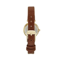 Goldtone Stainless Steel & Brown Vegan Leather Strap Watch 10/9442CHHY