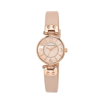 Goldtone & Leather-Strap Watch