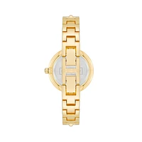 Goldtone & Crystal Bangle Bracelet Watch AK-3788BKGB