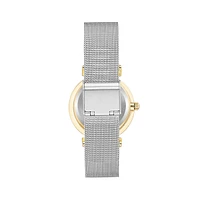 Two-Tone & Crystal Mesh Strap Watch AK-3781SVTT