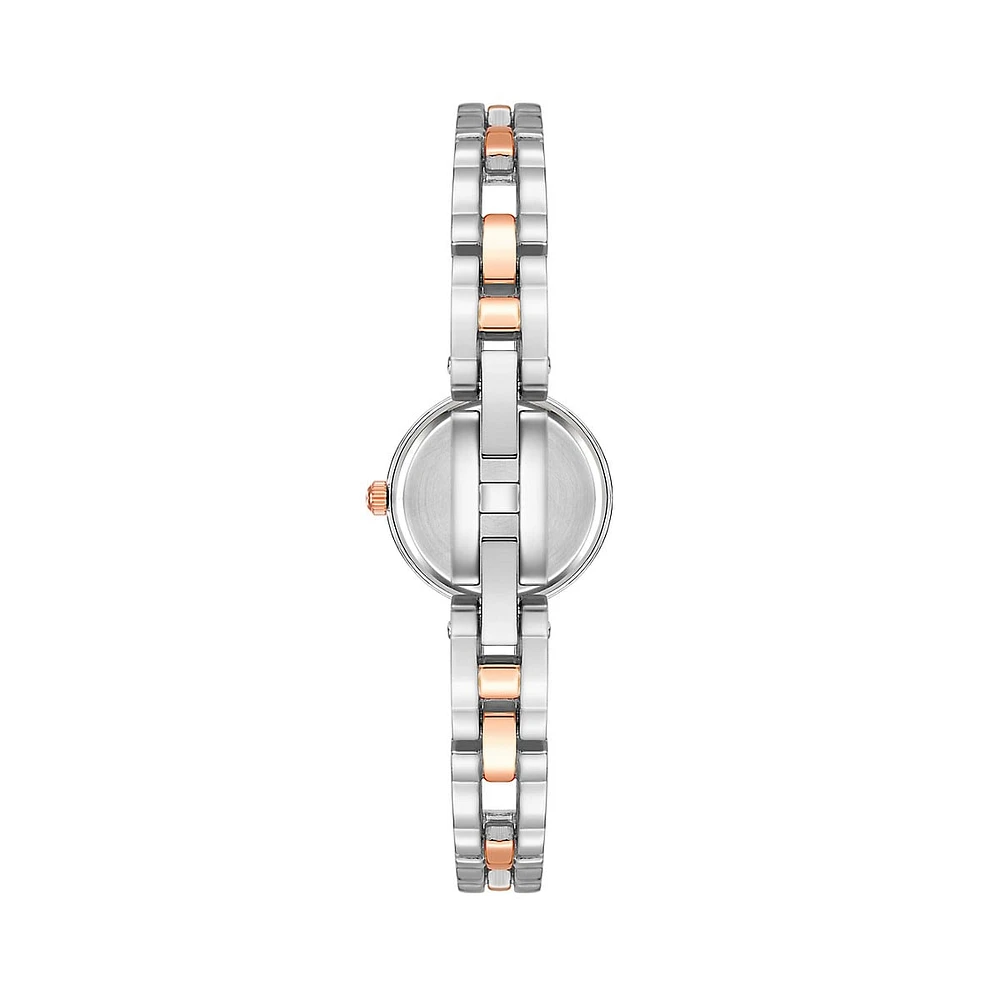 Two-Tone & Glitz Facetted Bracelet Watch AK-4185SVRT