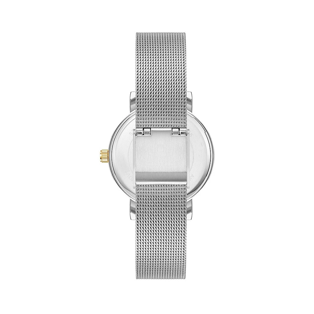 Two-Tone Metal & Stainless Steel Mesh Band Watch AK-4179SVTT