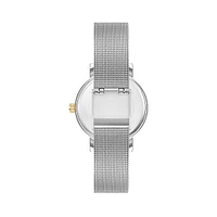 Two-Tone Metal & Stainless Steel Mesh Band Watch AK-4179SVTT