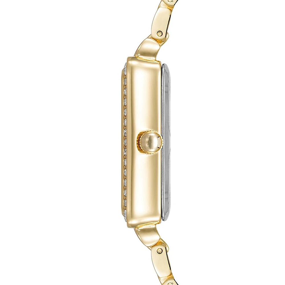 Goldtone & Crystal Bracelet Watch AK-5096CHGB