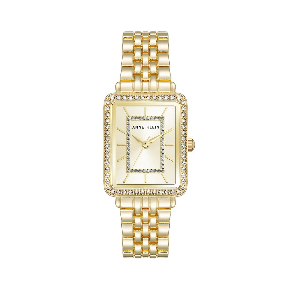 Goldtone & Crystal Bracelet Watch AK-5096CHGB