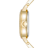 Goldtone & Crystal Bracelet Watch AK-5100BKGB