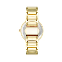 Goldtone & Crystal Bracelet Watch AK-5100BKGB