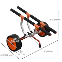 Kayak Cart Dolly With Adjustable Width For Sup, Canoes, Red