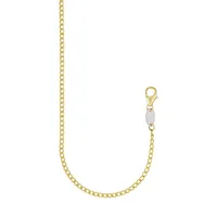 Bonded Goldplated & Sterling Silver Curb Chain Necklace - 18"