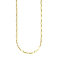 Bonded Goldplated & Sterling Silver Curb Chain Necklace - 18"