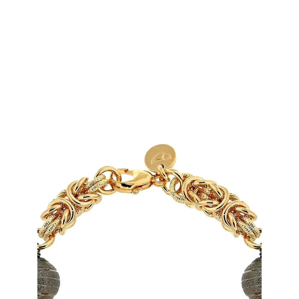 18K Goldplated Byzantine Station Bracelet