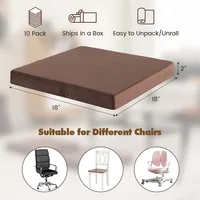 10 Pcs Seat Cushions Gel Memory Foam Non-slip Bottom Dining Office 18"x18"