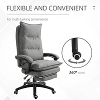 Linen Office Chair With Adjustable Height