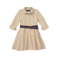 Little Girl's Belted Chino Dress